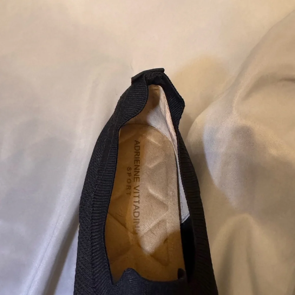 Adrienne Vittadini Sport Black Knit Slip-On Trainer